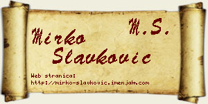 Mirko Slavković vizit kartica